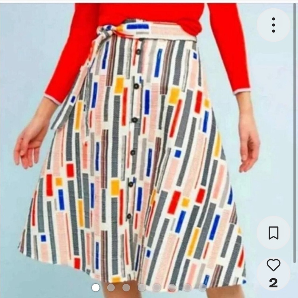 Anthropologie A-Line Skirt with Colorful Geometric Pattern